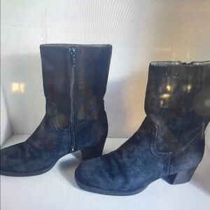 Black Suede Heeled Boots